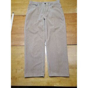 LL Bean Pants Mens 36x29 Tan Corduroy Standard Fit Wide Leg Outdoors Winter Warm